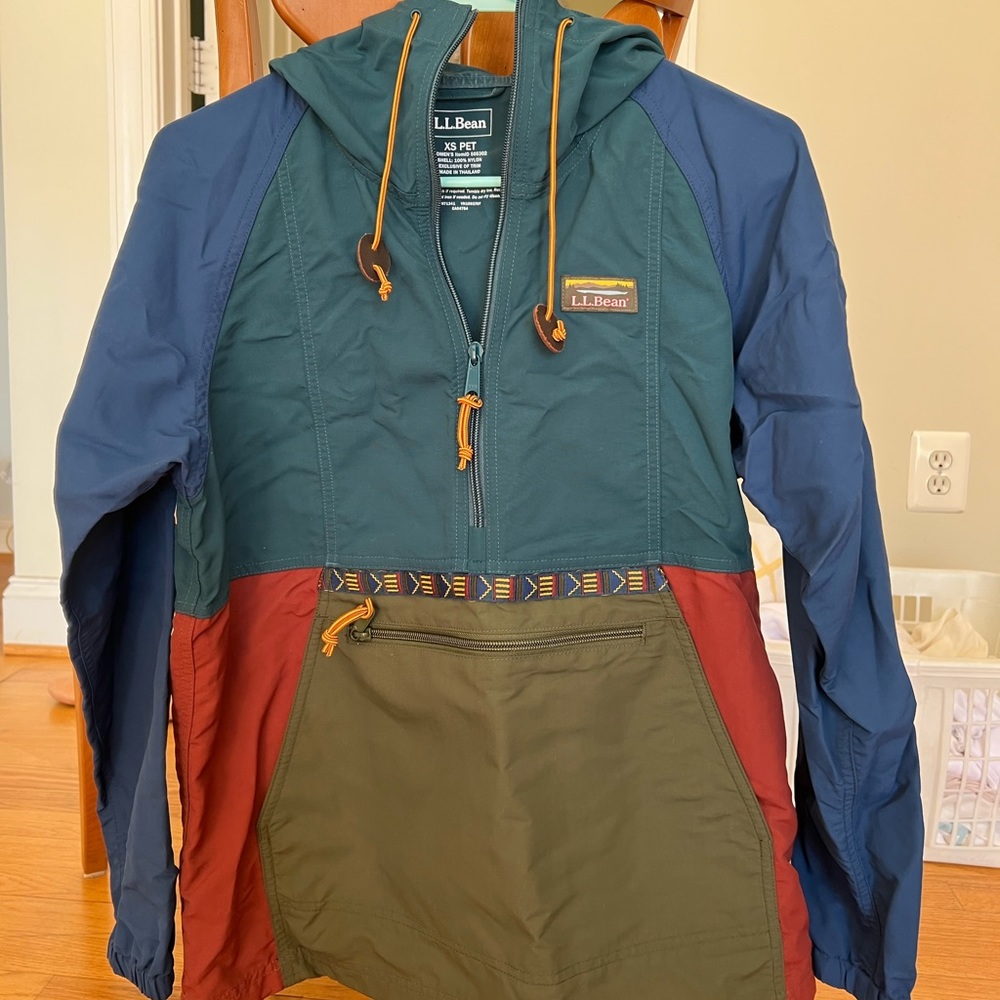 LL BEAN MOUNTAIN CLASSIC ANORAK SPRUCE TUSCAN OLIVE PULLOVER